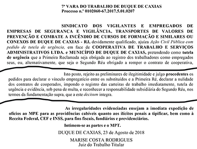 Cooperativa e Prefeitura de Caxias Reprodução